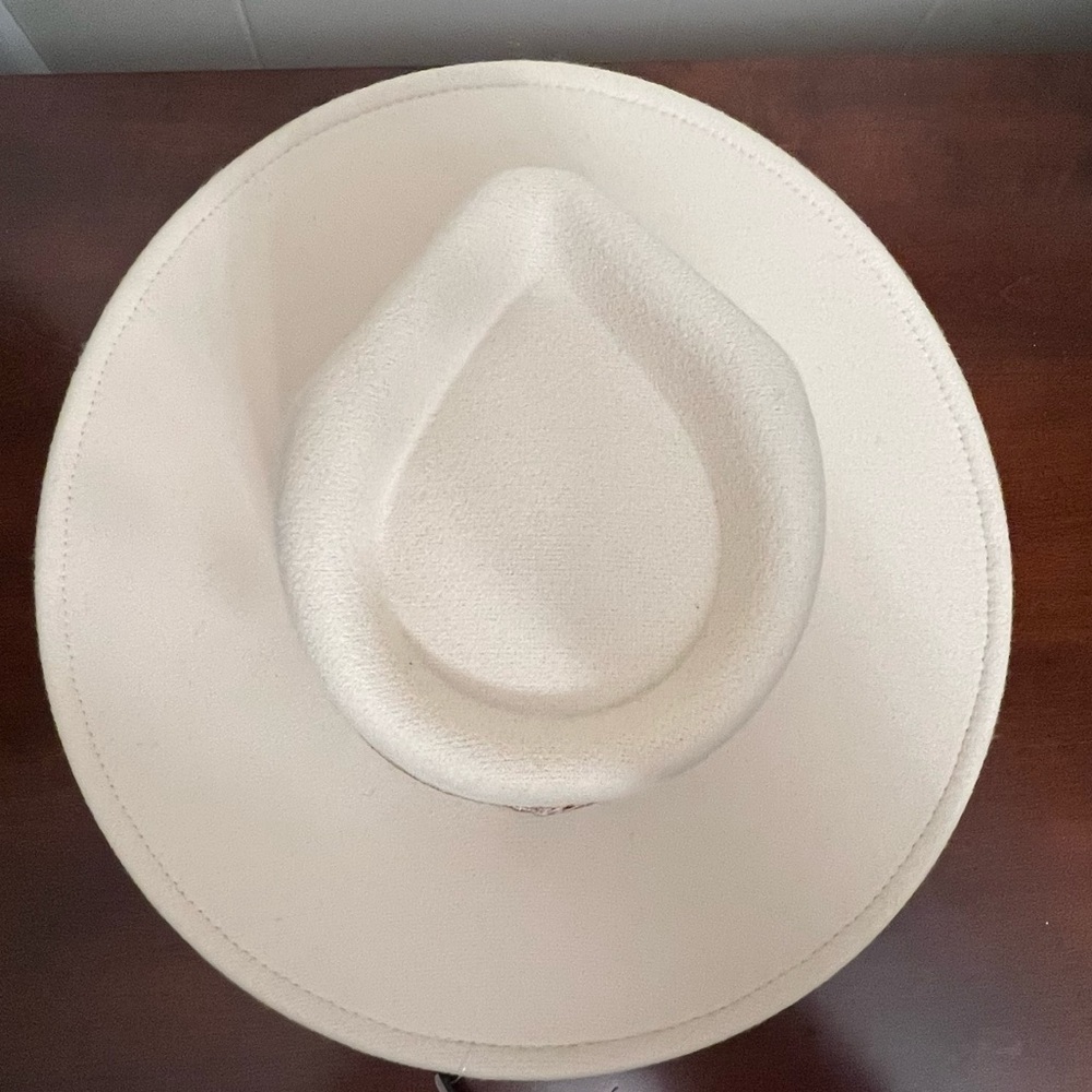 ALTAR’D STATE wide brim western hat cream pink & purple floral band NWT - Picture 6 of 10